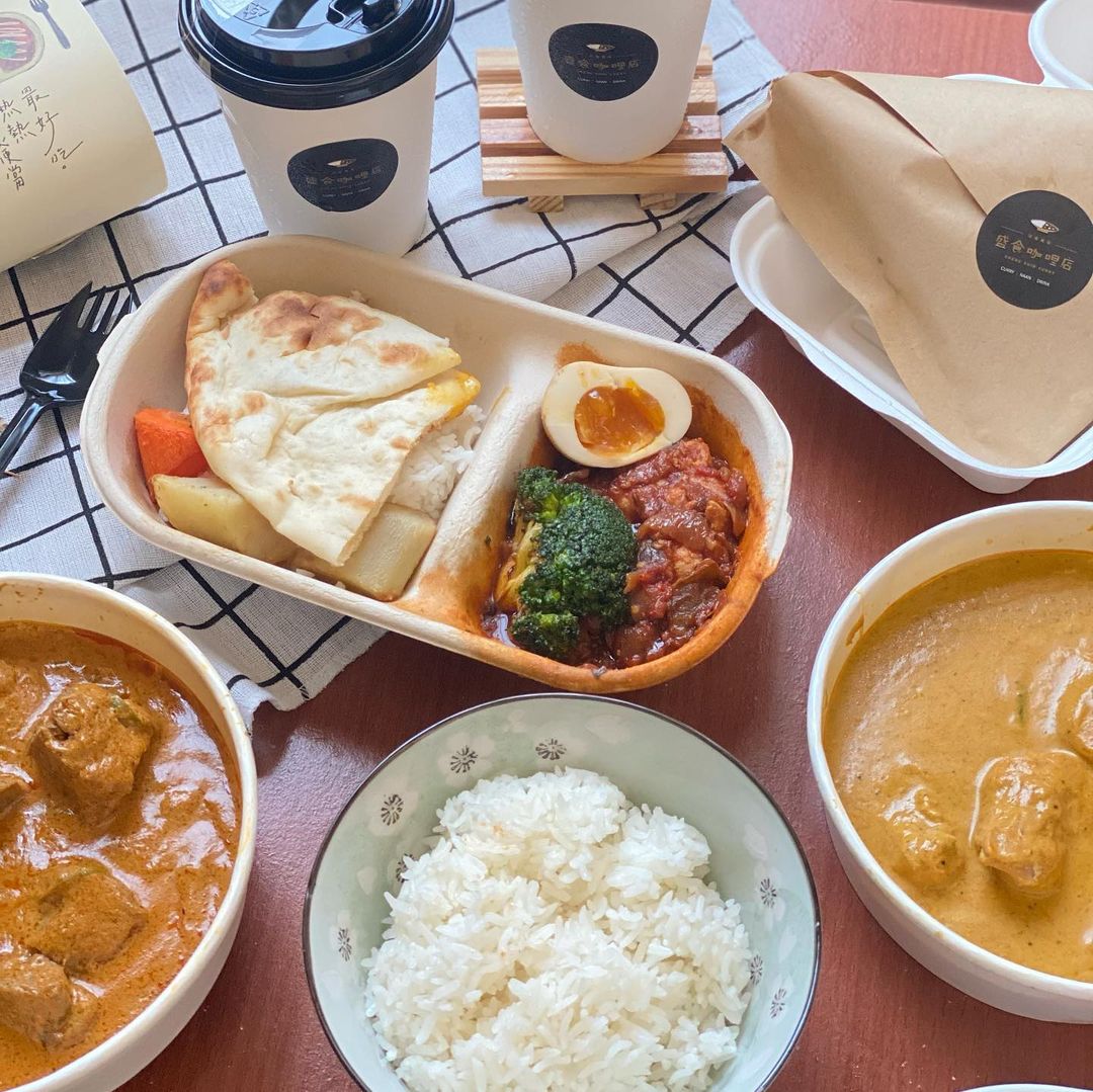 防疫外帶美食「盛食咖哩店」台中勤美綠園道人氣咖哩飯，印度風料理美味必吃！